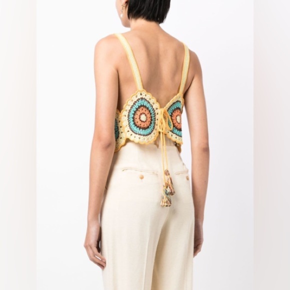 Ulla Johnson Handmade Collection - OLIVIA TIE-BACK CROCHET CROP TOP - Picture 4 of 12